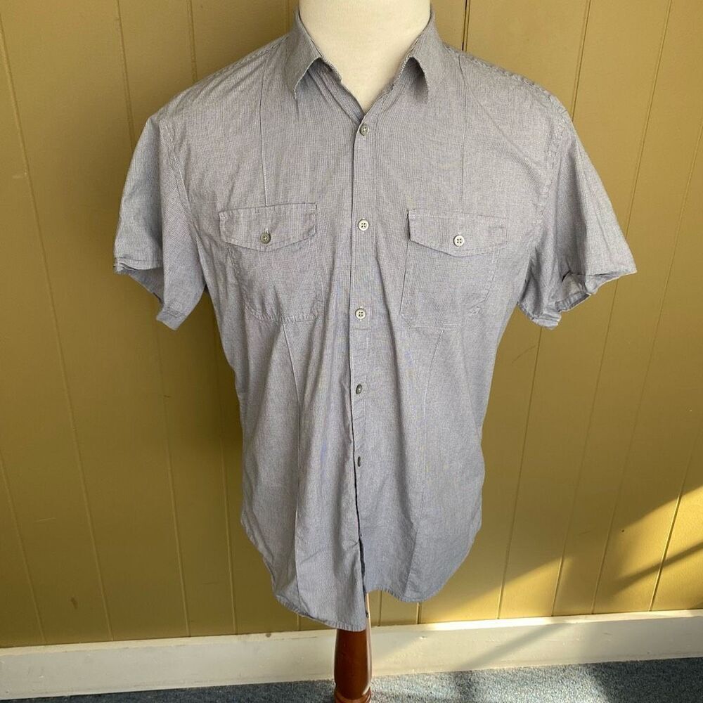 Banana republic men XL cotton blend shirt sleeve button down casual shirt